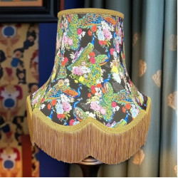 Peacock Dance Black Gold Fabric Lampshades