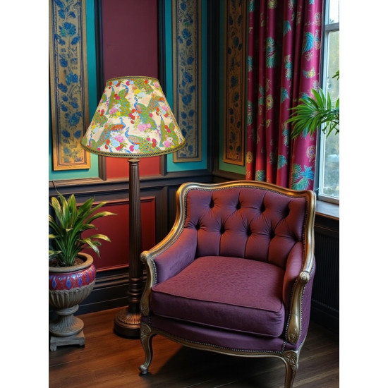 Peacock Plume Cream Fabric Lampshades