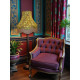 Exotic Peacock Feathers Double Scallop Fabric Lampshades