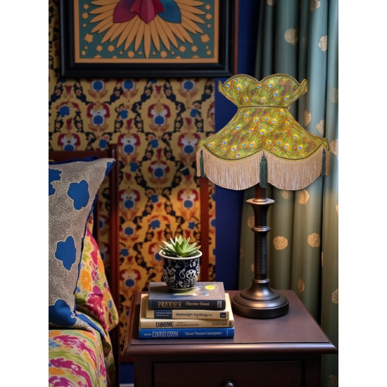 Peacock Feathers Victorian Fabric Lampshades