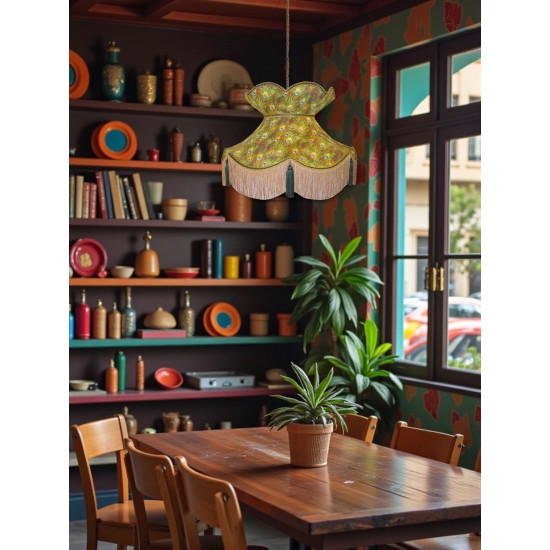 Peacock Feathers Victorian Fabric Lampshades