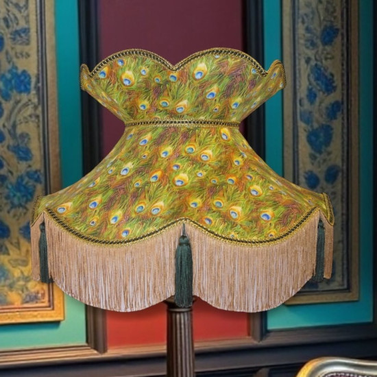 Peacock Feathers Victorian Fabric Lampshades