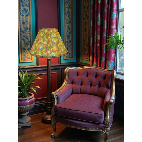 Peacock Plume Feathers Fabric Lampshades