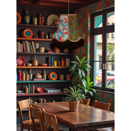 Birds of a Feather Fabric Scalloped Bottom Lampshades