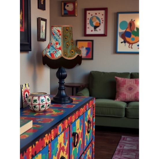 Birds of a Feather Fabric Scalloped Bottom Lampshades