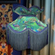 Peacock Green and Blue Victorian Fabric Lampshade