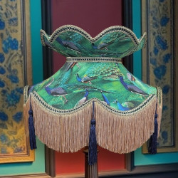 Peacock Green Victorian Fabric Lampshades