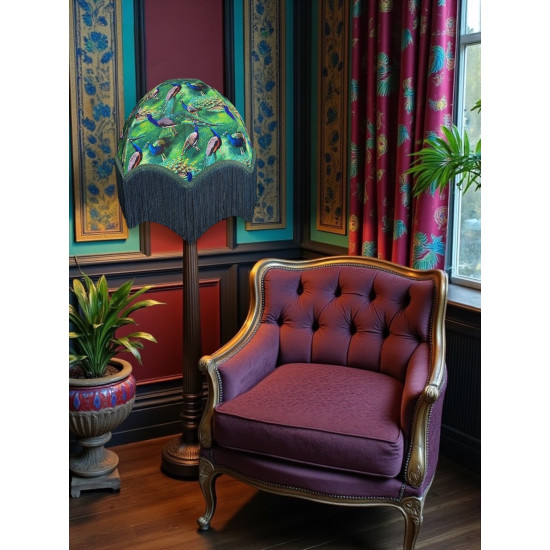 Green Peacock Parachute Dome Fabric Lampshade