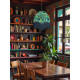 Green Peacock Parachute Dome Fabric Lampshade