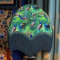 Green Peacock Parachute Dome Fabric Lampshade