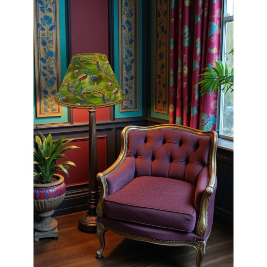 Peacock Plume Green Fabric Lampshades