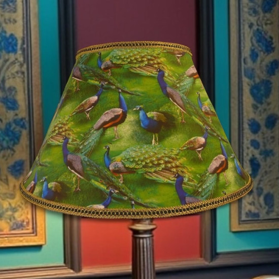Peacock Plume Green Fabric Lampshades