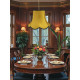Antique Gold Black Modern Scalloped Fabric Lampshade