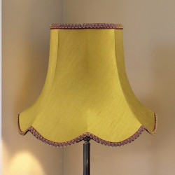 Antique Gold Rosso Modern Scalloped Fabric Lampshade