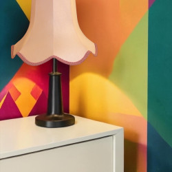 Baby Pink Modern Scalloped Fabric Lampshades