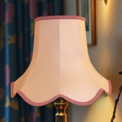 Baby Pink Modern Scalloped Fabric Lampshades
