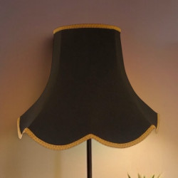 Black and Gold Braid Modern Scalloped Fabric Lampshades