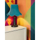 Azure Blue Modern Scalloped Fabric Lampshades
