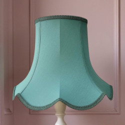 Duck Egg Blue Modern Fabric Scalloped Lampshades
