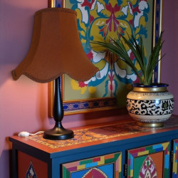 Chocolate Brown Modern Scalloped Fabric Lampshades