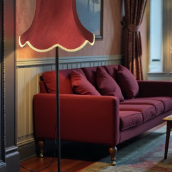 Burgundy and Gold Braid Modern Fabric Lampshades