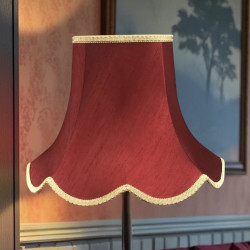 Burgundy and Gold Braid Modern Fabric Lampshades