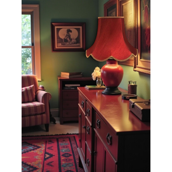Burgundy Red and Gold Modern Fabric Lampshades