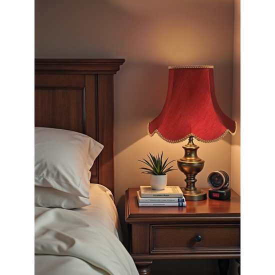 Burgundy Red and Gold Modern Fabric Lampshades