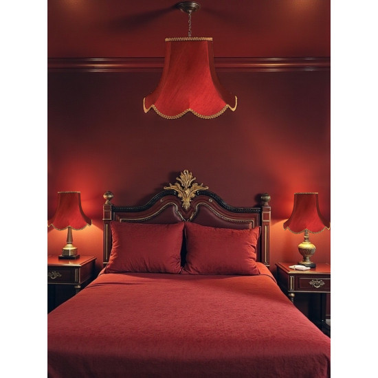 Burgundy Red and Gold Modern Fabric Lampshades