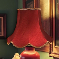 Burgundy and Gold Modern Fabric Lampshades