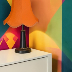 Burnt Orange Modern Scalloped Fabric Lampshades
