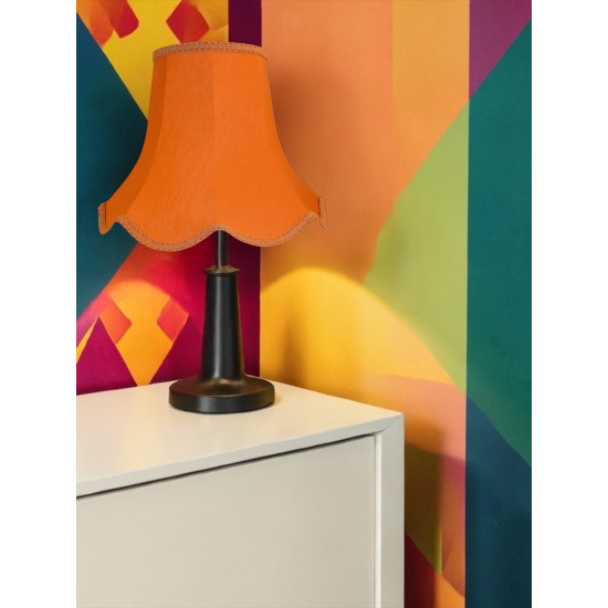 Burnt Orange Modern Scalloped Fabric Lampshades