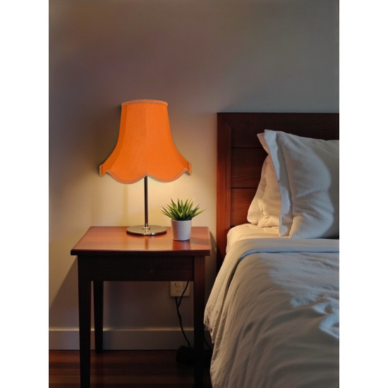Burnt Orange Modern Scalloped Fabric Lampshades