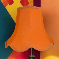 Burnt Orange Modern Scalloped Fabric Lampshades
