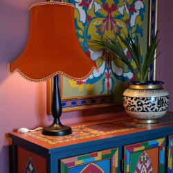 Terracotta Orange Modern Fabric Lampshades