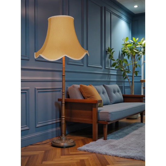 Corn Light Gold Modern Scalloped Fabric Lampshades