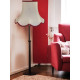 Cream and Burgundy Modern Scalloped Fabric Lampshades