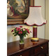 Cream and Burgundy Modern Scalloped Fabric Lampshades