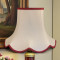 Cream and Burgundy Modern Scalloped Fabric Lampshades