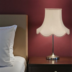 Cream and Burgundy Red Modern Scalloped Fabric Lampshades