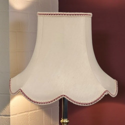 Cream and Burgundy Red Modern Scalloped Fabric Lampshades