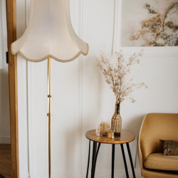 Cream and Gold Modern Scalloped Fabric Lampshades