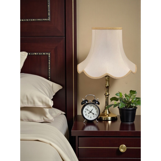 Cream and Gold Modern Scalloped Fabric Lampshades