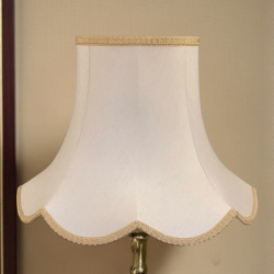 Cream and Gold Modern Scalloped Fabric Lampshades