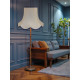 Cream and Navy Blue Modern Scalloped Fabric Lampshades