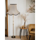 Cream and Black Gold Modern Scalloped Fabric Lampshades