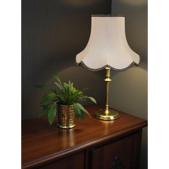Cream and Black Gold Modern Scalloped Fabric Lampshades
