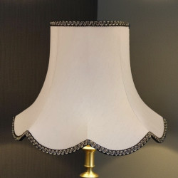 Cream and Black Gold Modern Scalloped Fabric Lampshades