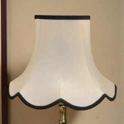 Cream and Black Modern Scalloped Fabric Lampshades
