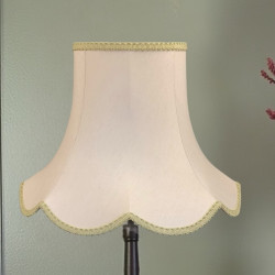 Cream and Light Green Modern Scalloped Fabric Lampshades